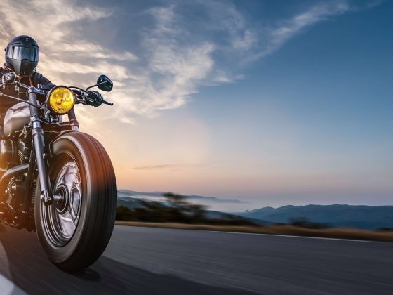 Motorcycle in the Sunset