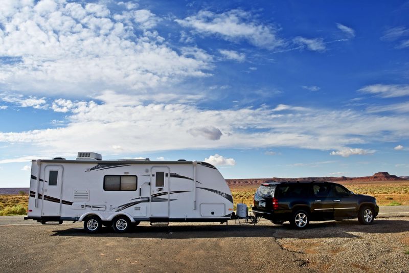 SUV towing an RV