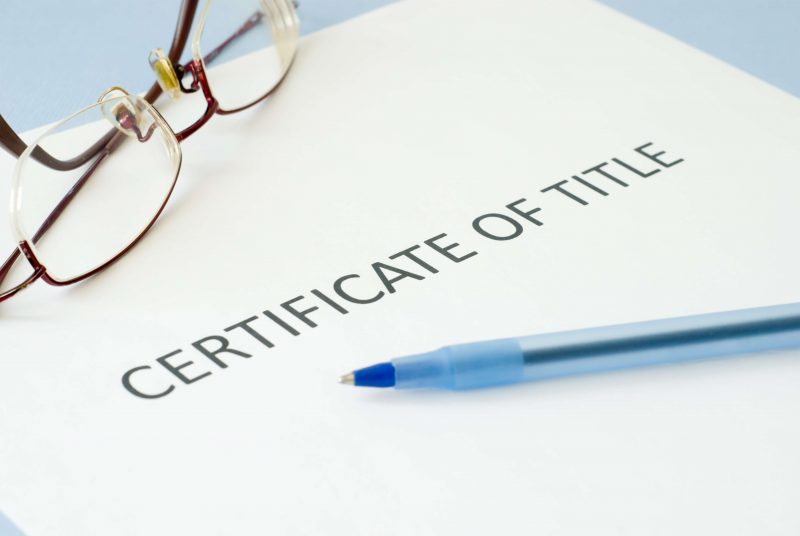Certificate of title