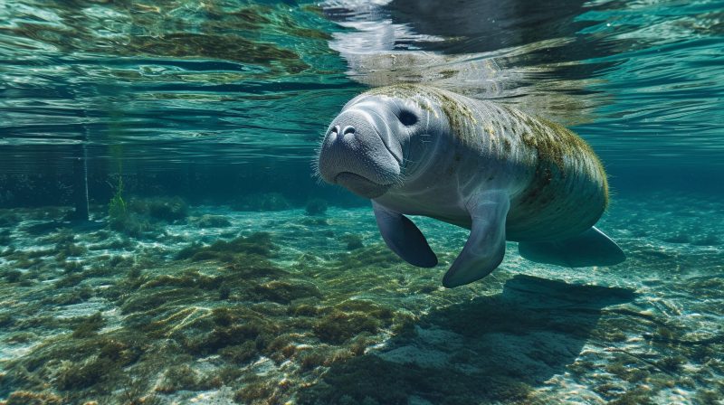 Manatee swimming