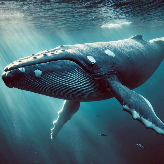 Whale swimming underwater