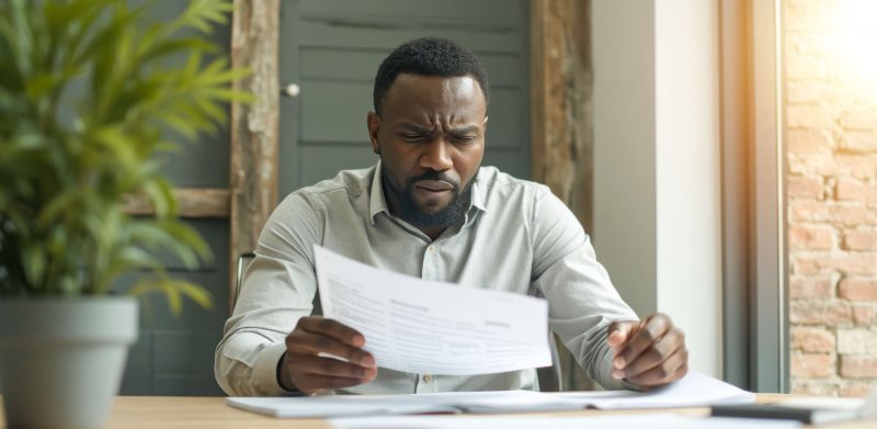 Man sorting through paperwork