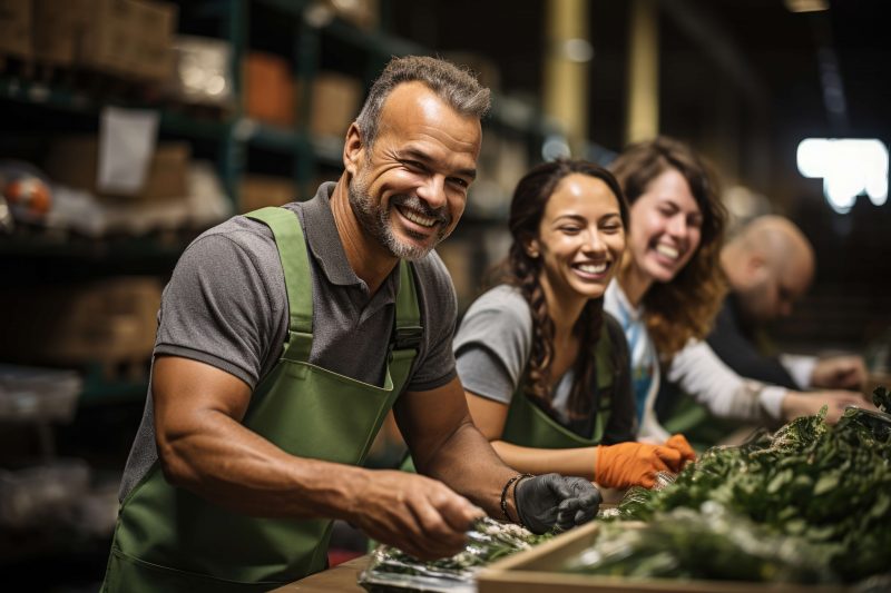 Volunteers in a kitchen