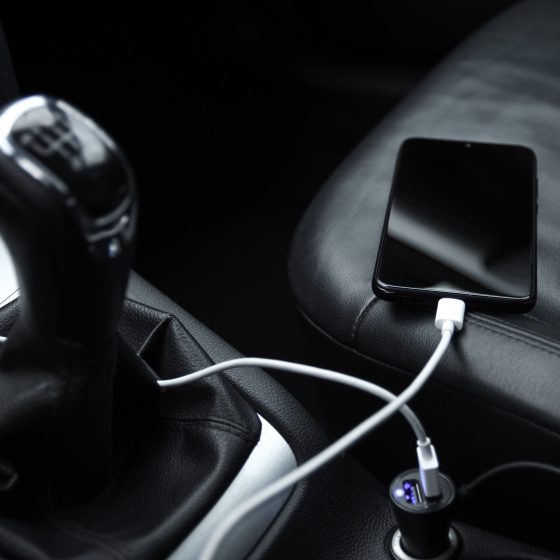 charging a phone in a car