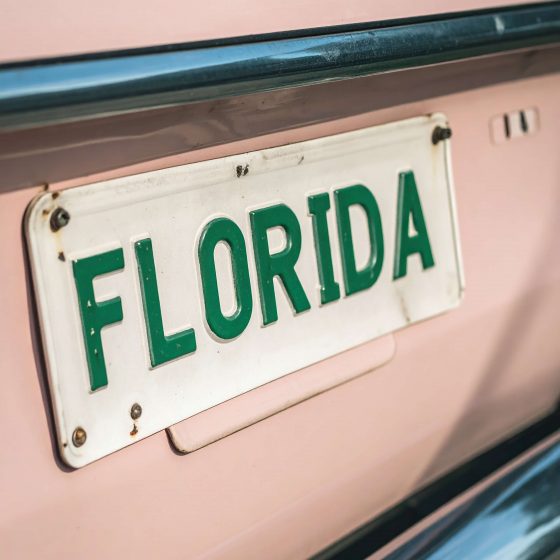 Florida tag on a vehicle
