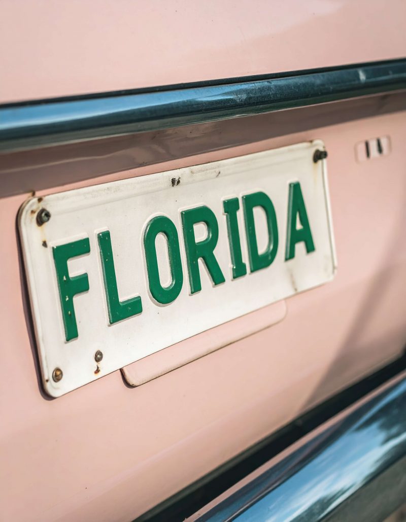 Florida tag on a vehicle