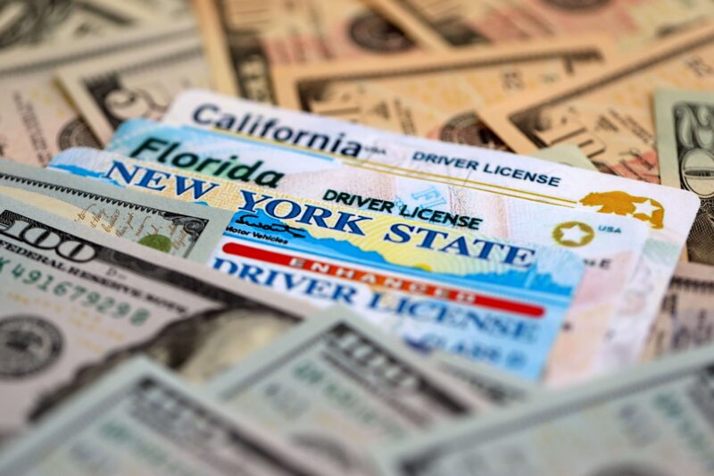 CA, FL, NY drivers licenses