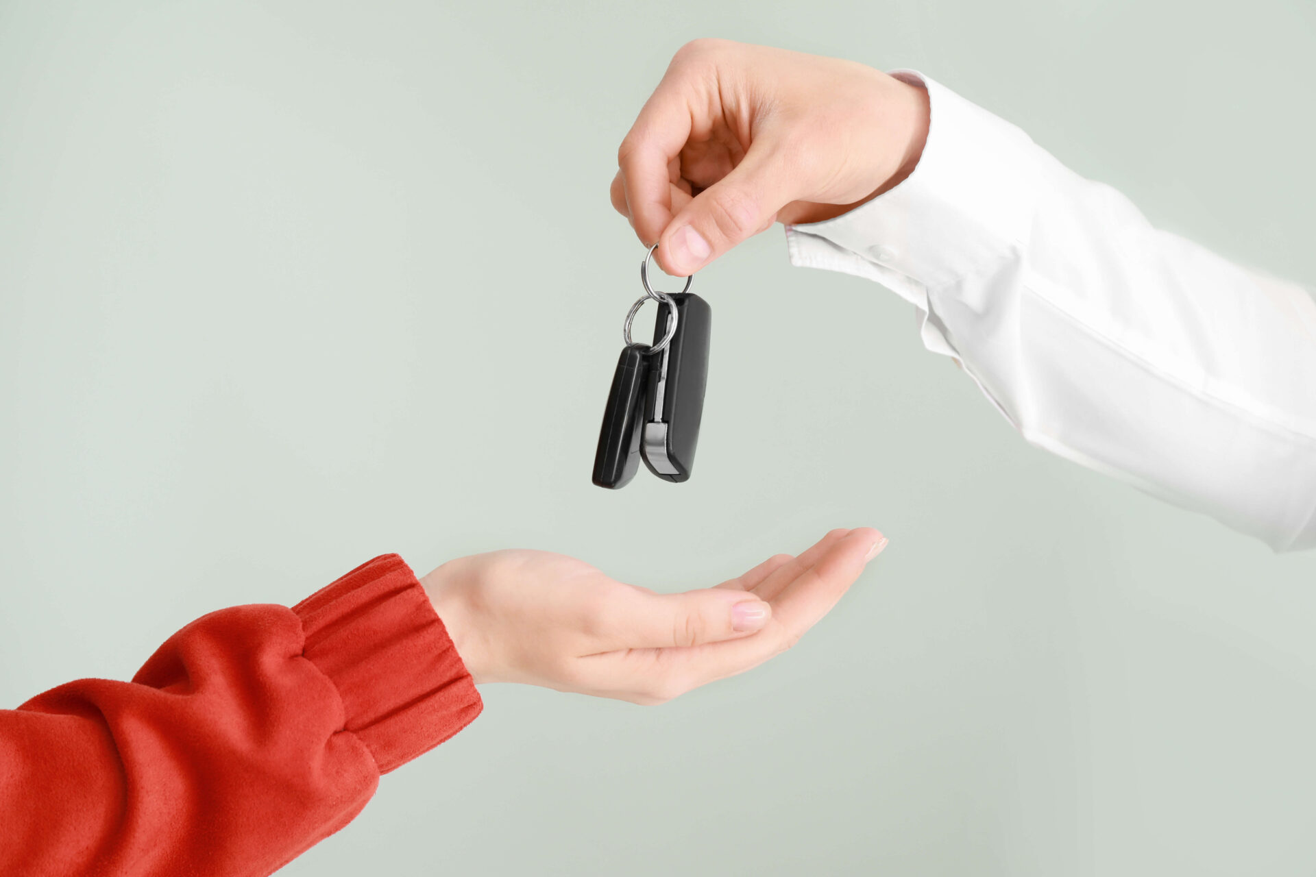 Handing over keys to a car