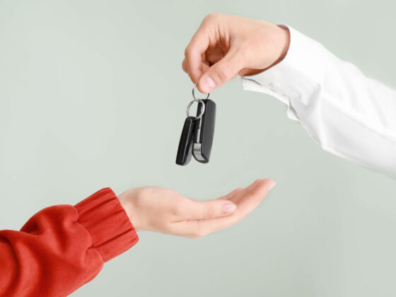 Handing over keys to a car