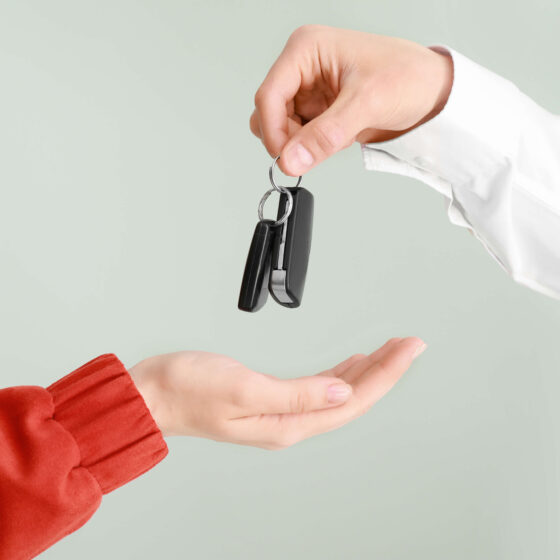 Handing over keys to a car
