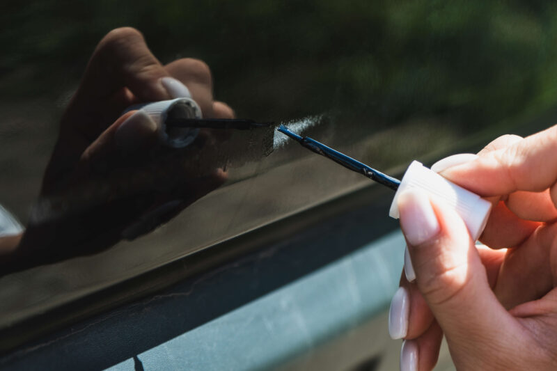 Fix small paint scratches with nail polish
