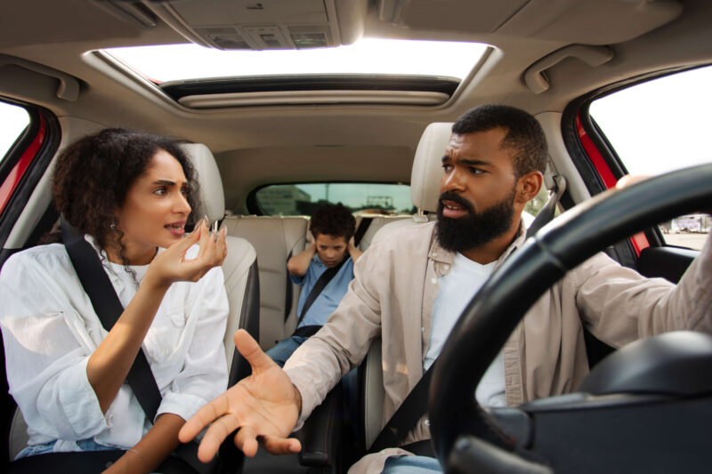 Having intense conversation while driving