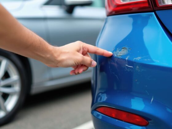 Scratch on car