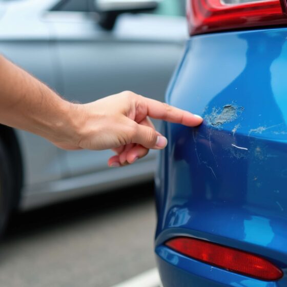 Scratch on car