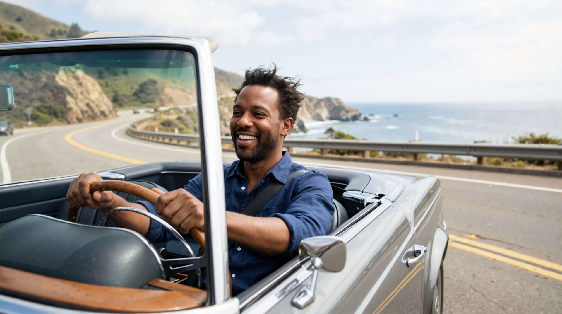 Man driving in California
