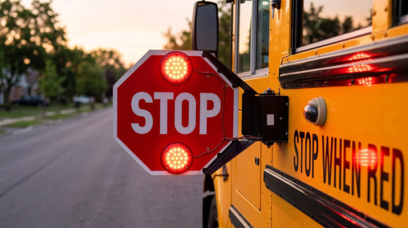 Stopped school bus